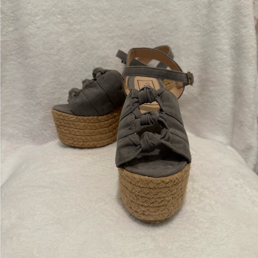Gray Platform Espadrille Sandals - image 1